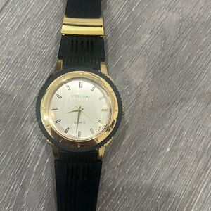 Black and gold men watch